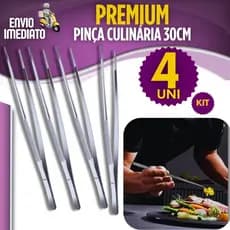 Pinça Culinária 1/2/3/4 Peças Gourmet Aço Inox Bartender Drinks Confeitaria Cozinha Restaurante 30cm