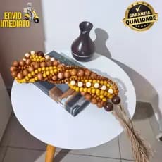 Colar de Mesa Madeira Enfeite Colar Decorativo Luxo 1,15m Colar para Aparador Parede Dia das Mães