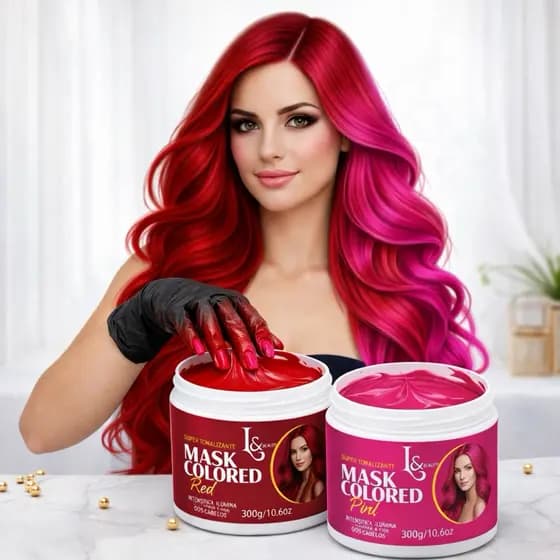 Kit Máscaras Pink + Vermelho Tonalizantes Sem Amônia 300g L&beauty