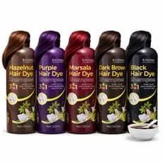 Shampoo Kaissara Hair Dye 500ml Tonalizante Escurecedor Cabelos Marsala, Avelã, Roxo, Marrom, Preto