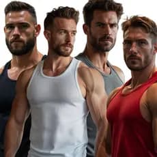 Kit Com 4 Regatas Caneladas Masculinas Estilo Americano Academia Treino Fitness Slim Praia Verão