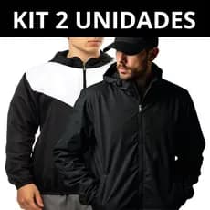 Kit 2 Jaquetas Corta Vento Masculino Com Capuz Casaco Tactel para Frio Academia Treino com bolso