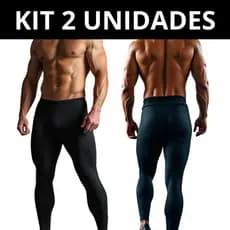 Kit Com 2 Calça Térmica Compressão Masculina Preta Segunda Pele Academia Treino Corrida Esportiva