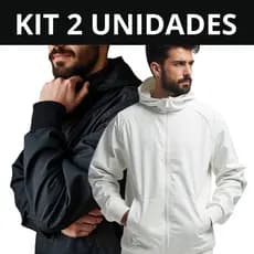 KIT 2 Jaqueta Agasalho Casaco Corta Vento Com Capuz Liso Blusão Forrado Bobojaco de frio Ziper bolso