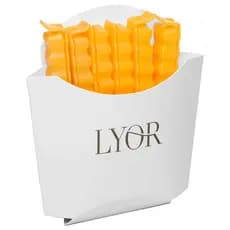 Prendedor para embalagem aberta em formato de batata frita French Fries Lyor 6 unidades