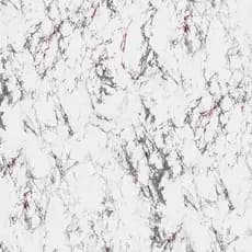 Papel de parede mármore branco com cinza e detalhes cor de vinho 45x500