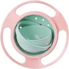 Prato mágico giratório para bebês com giro 360º - verde com rosa