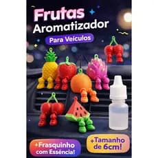 Aromatizador Automotivo Coleção Frutas Articuladas- Vários Frutas Fofas e Divertidas(Cheirinho Difusor para Carro)