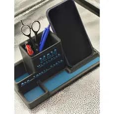 Organizador Escritório Personalizado -  Mesa Porta Caneta Cartões Bloco Notas Clips Suporte Celular