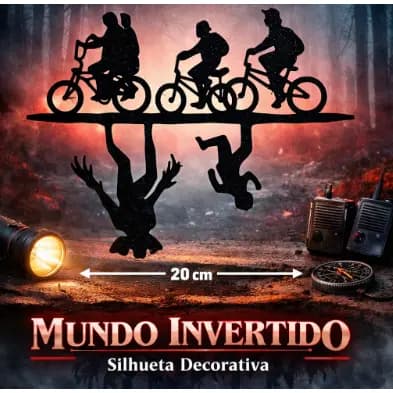 Silhueta Stranger Things - Mundo Invertido - Peça de decoração - Impressão 3D - 20 cm