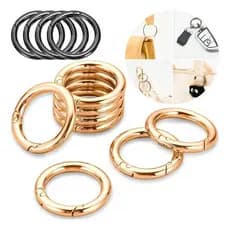 Kit 10 Argola Mosquetão Articulada para Bolsas e Chaveiros 2,5 cm Dourada Grafite Niquel
