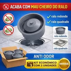Adaptador de Ralo Anti Cheiro Kit 3 Vedação Anti Odor Para Ralo Redondo Quadrado Anti Mau cheiro 10cm