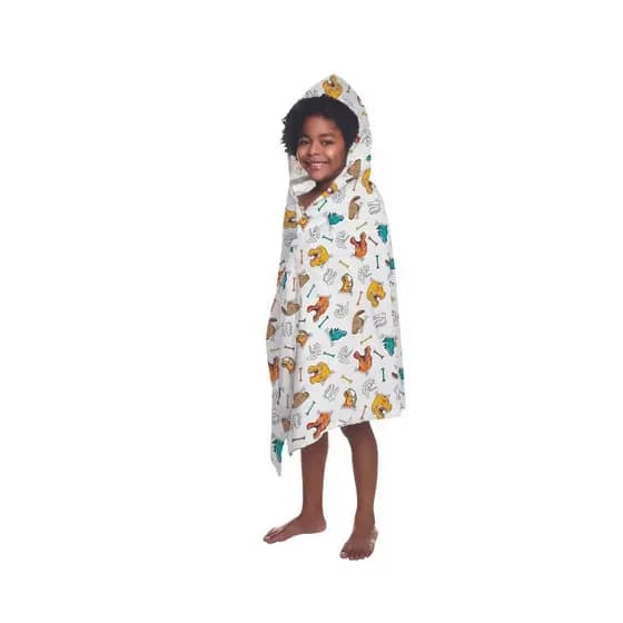 TOALHA DE BANHO GRANDE INFANTIL COM CAPUZ DIVERSSAURO REF-038203