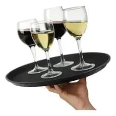Kit 1/2/4/6 Bandejas De Garçom De Plástico Antiderrapante Resistente 40cm para Garçom Lanchonetes Restaurantes e Bares