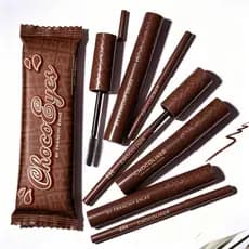 Kit Delineador e Máscara de Cílios Chocolate, À Prova D'água e Longa Duração
