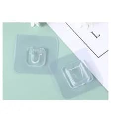 Kit 20/30 Pares Fixador Adesivo Macho E Fêmea Transparente Sem Furar Transparente Removível Organizador Parede