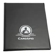Kit 2 Pastas Cardapio Preta Com 4 Bolsas Acp Restaurante Bar Pizza