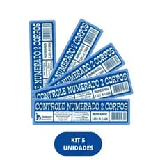 Bloco Comanda Ficha Numerado Controle 2 Corpos Talão Kit C/5