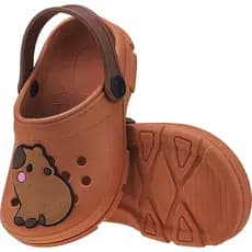 Sandália Babuche Infantil Menina Capivara Fofa Marrom Kidstep