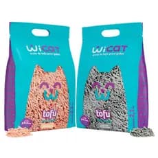 Areia Higiênica Biodegradável Para Gatos Wicat Tofu Carvão De Bambu 2,1Kg