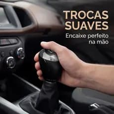Manopla Bola De Câmbio Marcha Onix Prisma Spin 5M Preto c/Aro Cromado Premium