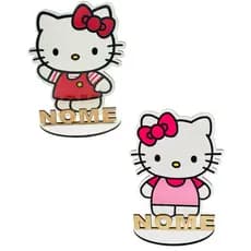 Kit 06 a 20 Display Centro de Mesa Hello Kitty Colorido Adesivado, Lembrancinha Personalizado Com Nome Mdf