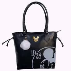 Bolsa Para Mulheres Mickey Grande Reforçada+Chaveiro Pom Pom Grande Capacidade Modelo ENVIO IMEDIATO