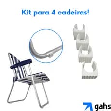 Kit Protetores pé de Cadeira de Praia Varal super resistente para 4 cadeiras