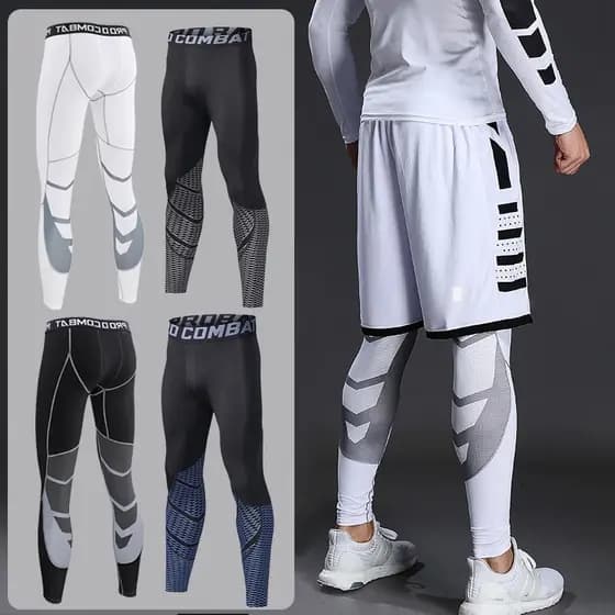 Calças De Lycra Compressão Masculina Ciclismo Corrida De Basquetebol Elasticidade Suor Legging Proteção Contra Erupção