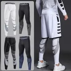 Calças De Lycra Compressão Masculina Ciclismo Corrida De Basquetebol Elasticidade Suor Legging Proteção Contra Erupção
