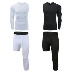 Camisa De Compressão Esportiva Camisas Para Homens Manga Comprida De Braço Único 3/4 Calças Cortadas Leggings Base Atlética Ginástica Exercício De Basquetebol