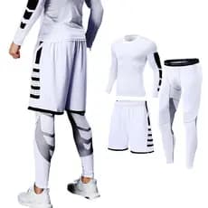 Fato De Treino De Corrida Masculino Fitness Roupas Esportivas Conjunto De Compressão Leggings Ginásio Calças Apertadas Lycra Rash Guard