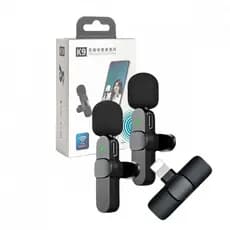 Microfone Condensador Duplo de Lapela Wireless Lightning