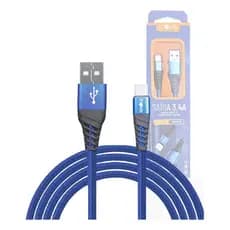 Cabo De Dados  Usb / Tipo-c Nylon Trançado 1 Metro Md-6009