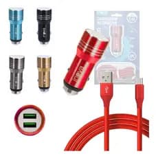 Carregador Veicular 02 Portas Usb Cabo Tipo-c Car-8357