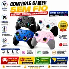 Controle Gamer Bluetooth Sem Fio p/ Switch OLED Lite PC Steam X9 X9 X9 X9