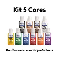 Kit 5 Corante Líquido para Pintura Latex a Base D'gua Artesanato TEKBOND 50 ml cores