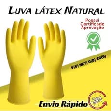 Luva Sanro Light Amarela Borracha P M G XG  para Limpeza Doméstica Impermeável de Proteção