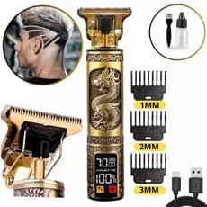 Máquina de Cortar Cabelo Dragão Profissional Barbeador e Aparador Pezinho Preciso Recarregável