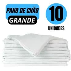 Kit 10 Panos de Chão Branco Algodão Ditap Mix Limpeza Pesada Em Geral 38x62cm Grande Saco Alvejado