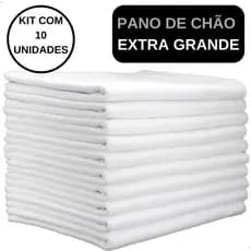 Ditap Mix Kit 10 Pano De Chão Branco Grande Saco Duplo Algodão Atacado Cor Branco