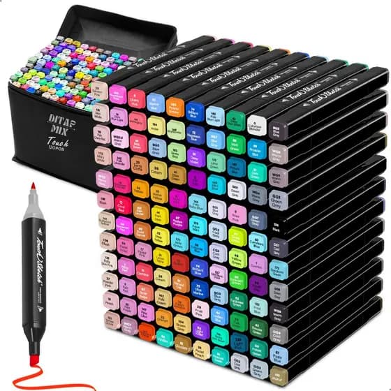Kit 120 Canetinhas para Colorir - Cores Vibrantes, Ponta Resistente e Estojo Bag - Alta Qualidade