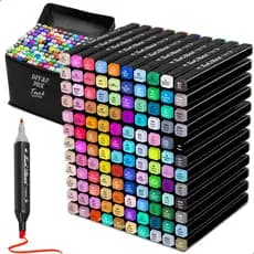 Kit 120 Canetinhas para Colorir - Cores Vibrantes, Ponta Resistente e Estojo Bag - Alta Qualidade