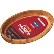 Gamela Oval Bamboo Mor Churrasco Multifuncional 33x23 Petisqueira Saladeira Mor