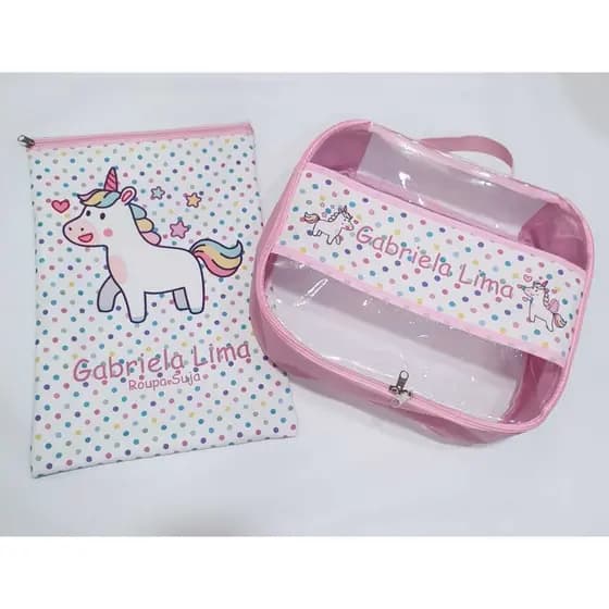 Organizador box + saco roupa suja forrado / kit creche / kit escolinha