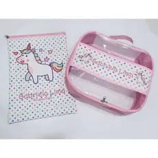 Organizador box + saco roupa suja forrado / kit creche / kit escolinha
