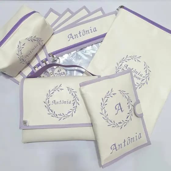 Organizador para mala maternidade kit com 9 peças / saquinho maternidade /envelope maternidade