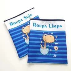 Saco roupa suja com forro impermeável e saco roupa limpa