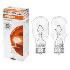 Par Lampada Original Osram 921 W16W 1 Polo 12V 16W Halógena Base Vidro Luz Ré Super Pingão 2 Unidade