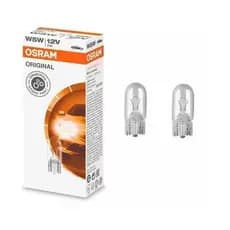 Par Lampada Pingão T10 Meia Luz Lanterna Placa Teto Break Light 12V 5W Original Osram Halogena Vidro